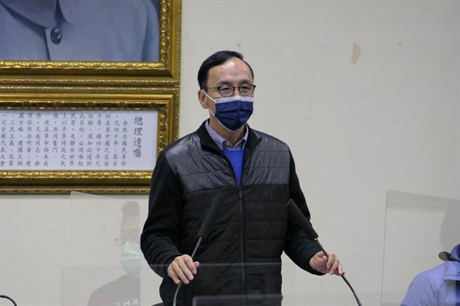 国民党主朱立伦下午在中常会上发表谈话。（赵婉淳摄）