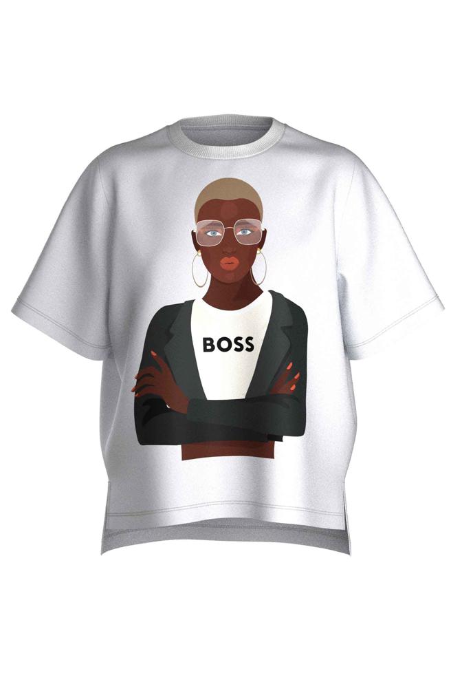 BOSS x Boss Beauties NFT限量版T恤，部分收入將贈與Dream Like a BOSS計畫，該計畫旨在為年輕女性提供職能輔導。（BOSS提供）