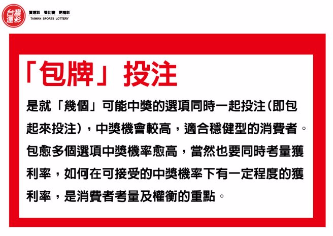 包牌玩法。(台湾运彩提供)