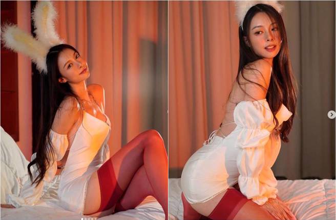 李元玲性感穿白色低胸、背后没布的小洋装，S曲线全都露。（图／取材自李元玲Instagram）