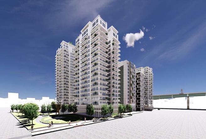 （高雄「机20公办都更」基地1.8公顷，未来完成后的模拟示意图。图／高雄都发局提供）