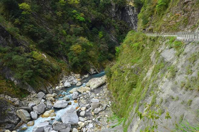 白杨步道因大雨落石，近期封闭进行刷坡工程。（太管处提供／王志伟花莲传真）