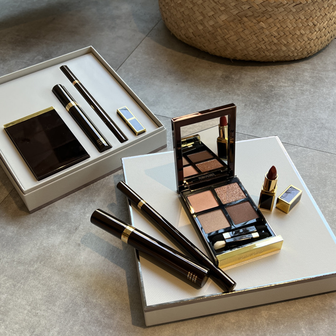 TOM FORD高級訂製奢華眼唇禮盒。（邱映慈攝）