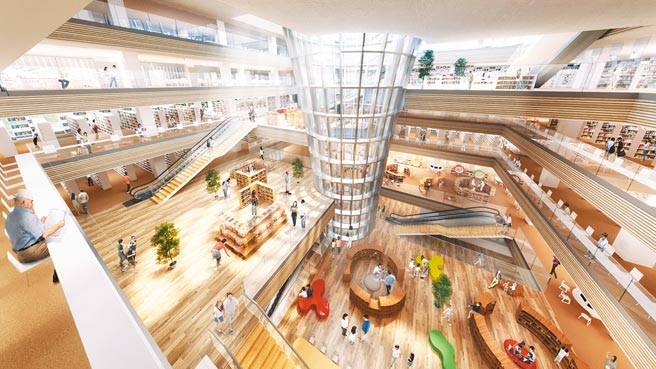 桃园市立图书馆新总馆预计10月15日落成启用。（桃园市立图书馆提供／陈梦茹桃园传真）