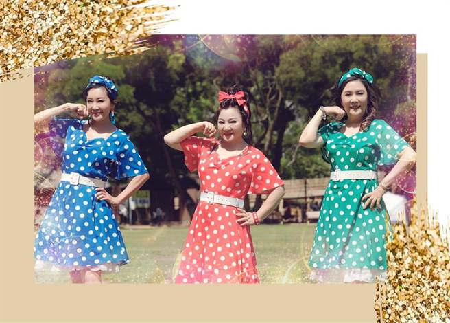 白冰冰（中）拍摄新歌〈快乐人生〉MV。摘自脸书