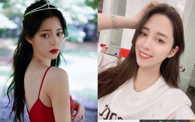 欧阳娜娜（左）是公认的气质与顏值出眾，姊姊欧阳妮妮（右）也是美女，以俏皮风格取胜。（图／取自两人IG）