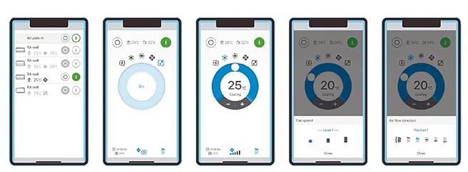 大金空调支援智慧APP远端遥控功能，具开关、设定运转模式、温度、风向、风速及定时器等功能。（摘自大金空调官网）