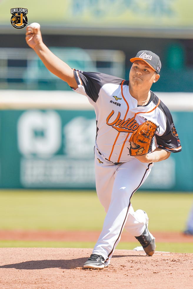 统一狮队胡智为在自办热身赛先发3.1局失1分。（统一狮提供）