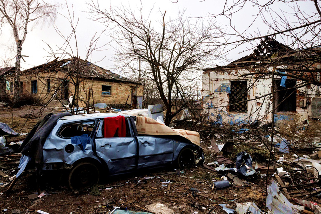 基辅西南郊区村落比什夫（Byshiv）被俄军炸到满目疮痍。（图／路透社）(photo:ChinaTimes)