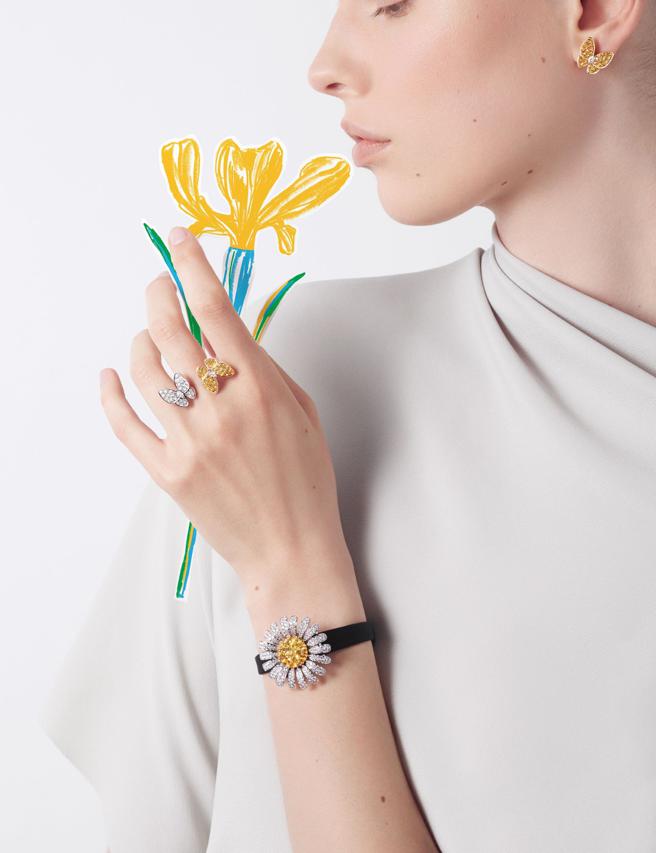 梵克雅宝珠宝即将来台，以珠宝结合Alexandre Benjamin Navet的画作。（VanCleef & Arpels提供)