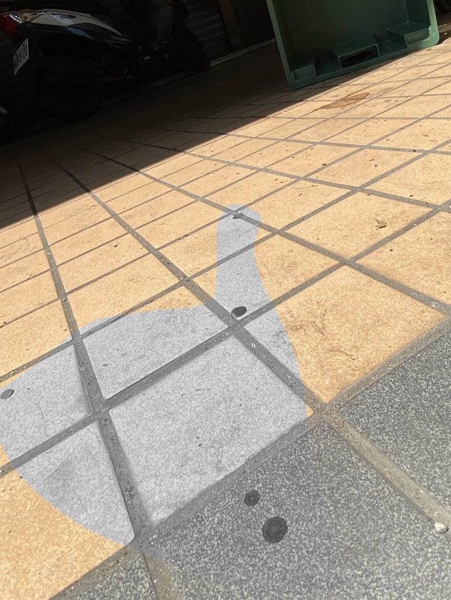 夫妻吵架狠夫刺妻胸逃逸，現場仍留有血跡。（陳淑芬攝）