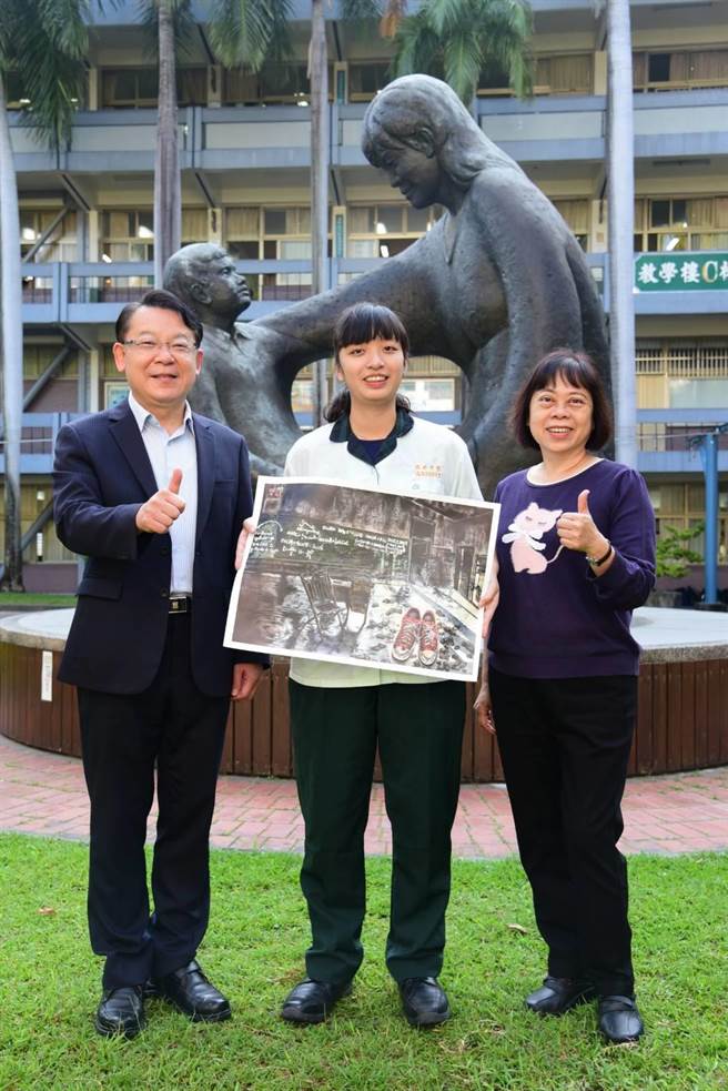 僑泰高中陳宇蕙獲得第70屆全國學生美術比賽西畫類特優。（馮惠宜攝）