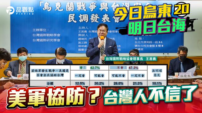 品观点  ｜  美国动口不动手 更多台民不相信美军会协防台湾  。（图/品观点提供）