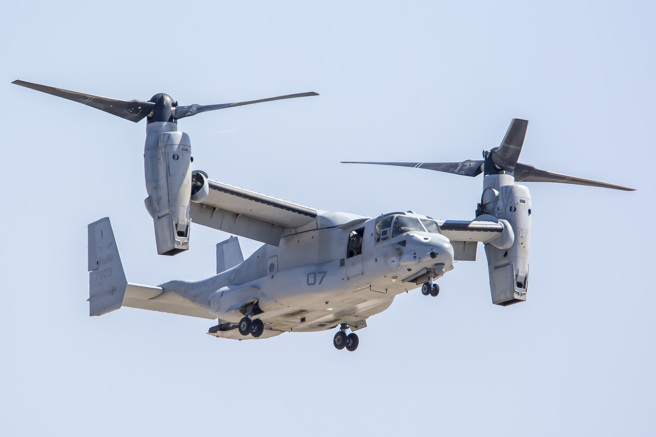 图为V-22鱼鹰机（V-22 Osprey）。(示意图／shutterstock)
