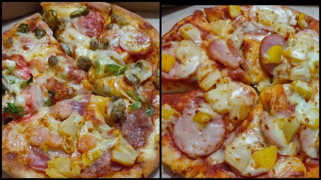 网友们纷纷晒出99元披萨照。(翻摄自PTT)