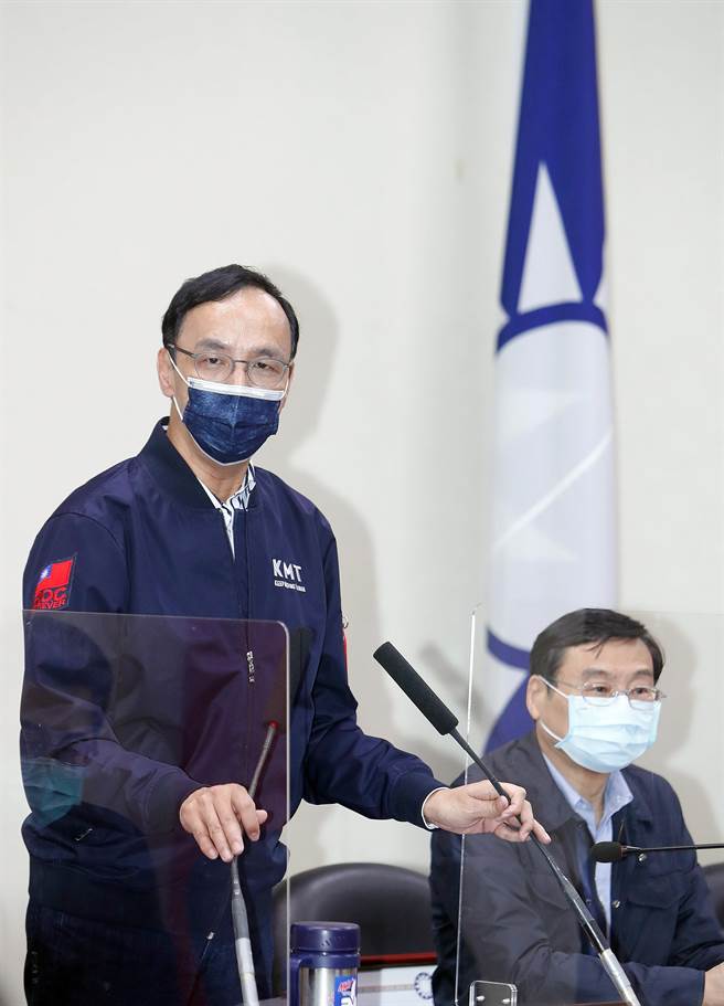 国民党主席朱立伦下午主持中常会。（陈怡诚摄）