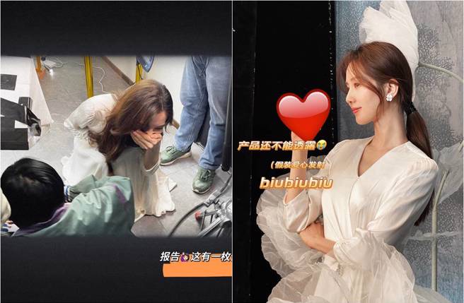 工作室就曬出劉詩詩工作側拍照。（圖／取材自詩詩的小板報微博）