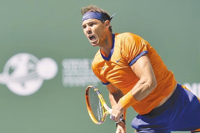 「西班牙蛮牛」纳达尔在印地安泉再过一关，缔造开季17战全胜纪录。（美联社）