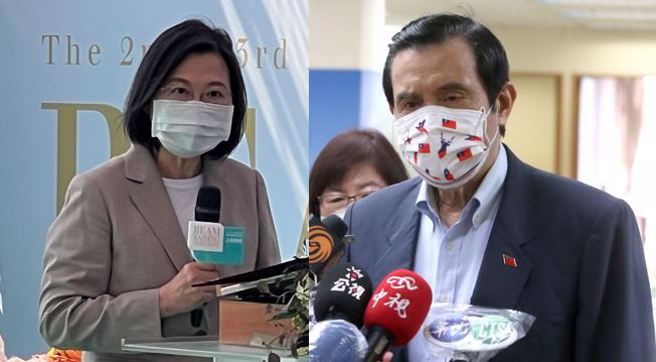 总统蔡英文(左)、前总统马英九(右)。(资料照)