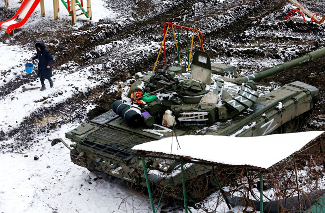 乌克兰国防部18日称，预估至今已经有1万4200名俄军阵亡。图为俄军坦克。（资料照／路透社）