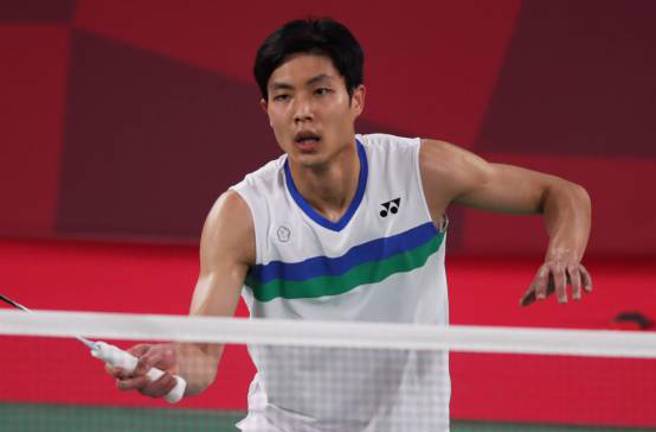 台湾羽球一哥周天成在印尼大师赛第二轮3局苦战过关。（报系资料照）