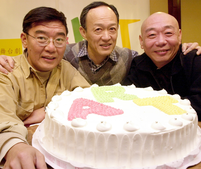 李立群（左起）、金士杰、顾宝明被封为「剧场三宝」。（图／中时资料照片）