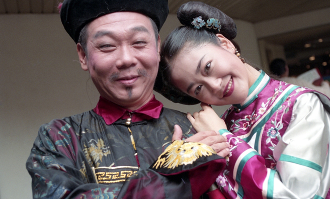 戏剧《书剑恩仇录》，顾宝明与于佳卉（欢欢）。（图／中时资料照片）