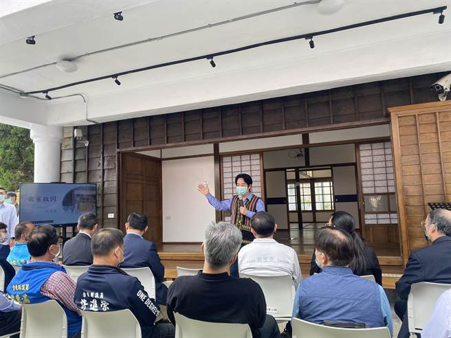 赖清德19日出席菅宫胜太郎宅成功老屋完工启用典礼。（蔡旻妤摄）