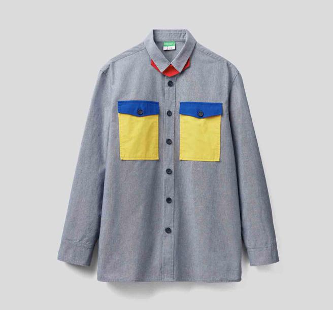 Benetton x JCC 色块拼接衬衫，5700元。（Benetton提供）