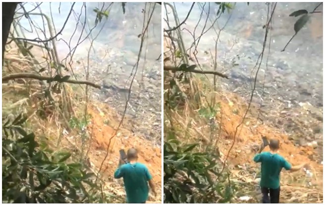 东航客机广西失事 居民直奔「坠机大火处」…现场满地烧烂残骸。(图/翻摄自 微博)