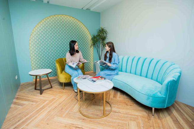 比漾廣場新打造7間護膚室，在新北市百貨中最齊全。（石智中攝）