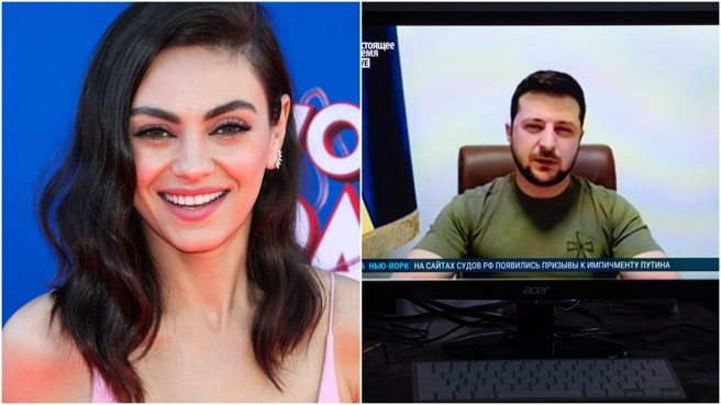 好莱坞女星蜜拉库妮丝（Mila Kunis）与男星老公「小艾」艾希顿库奇（Ashton Kutcher）一同为乌克兰募款，竟募得10亿台币。（图／达志影像）