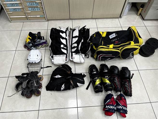 龙潭国中直排轮曲棍球队赛前装备遭窃警方找回助夺冠。(警方提供／吕筱蝉桃园传真)