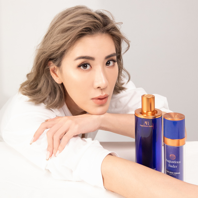 小祯分享医美术后最爱用德国AB蓝霜、德国AB子弹金萃。（图／品牌提供）