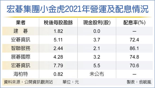 宏碁集团小金虎2021年营运及配息情况