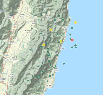 花東一夜逾50震 哪裡搖最狂？震央分布圖曝光