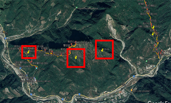 东卯山步道迷途套绘图。（东势林管处提供）