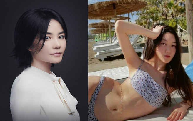 王菲爱女李嫣日前被曝光一组比基尼照片。（图／微博）