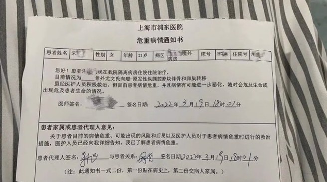 Evie布布被医院发布病危通知。（图／小红书@Evie布布）