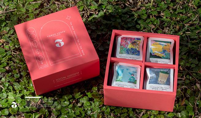 茶葉禮盒搭配各小物，價格自2680元起跳。（Three Leafs Tea提供）