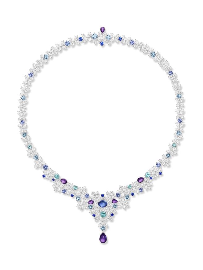 海瑞温斯顿Marvelous Creations 顶级珠宝系列的 Purple Marquesa项炼。（Harry Winston提供）