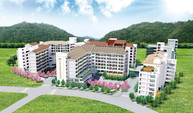 占地六千余坪，总计388户，结合养生、餐饮、温泉、医疗与照护五大概念，由台湾房屋集团投资兴建的「亚洲健康智慧园区」，预计2023年完工。图／业者提供