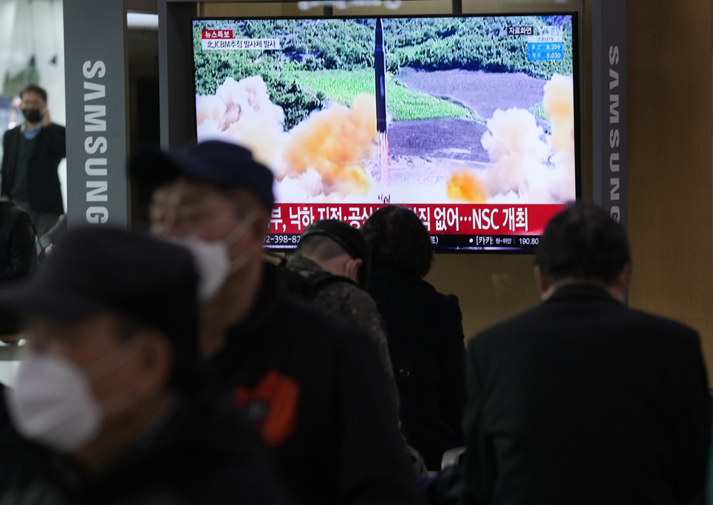 北韩在日本时间24日下午2时许再度试射。图／美联社(photo:ChinaTimes)