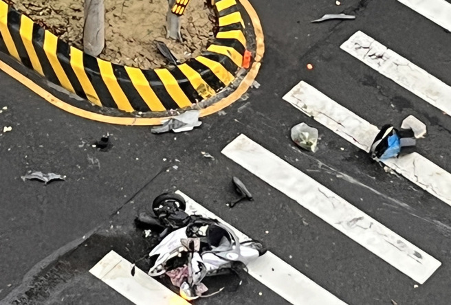 台中女骑士遭撞爆头身亡，酒驾男落跑逃市区连撞2车才被逮。(翻摄自记者爆料网)