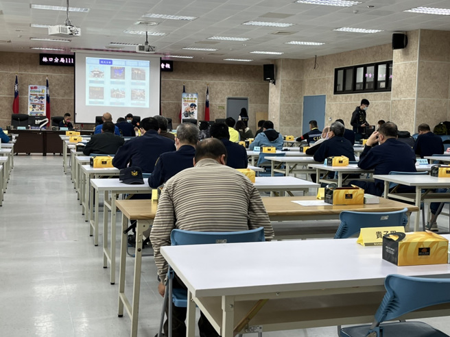 林口警治安會報各界踴躍出席，聚焦掃毒打詐嚴懲改管噪音車。(林口分局提供)