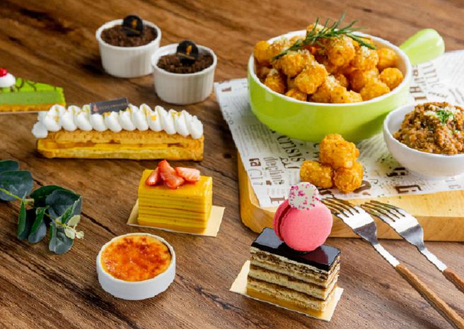 宜兰绿舞经典双人下午茶，主餐可搭配美味的「义大利波隆那肉酱薯球」。（宜兰绿舞国际观光饭店提供）