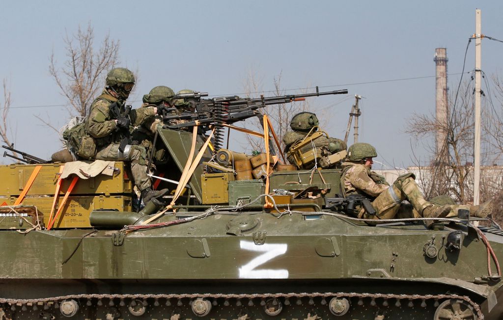 俄军装甲车上几乎涂有象征胜利的「Z」字母。图/路透社(photo:ChinaTimes)