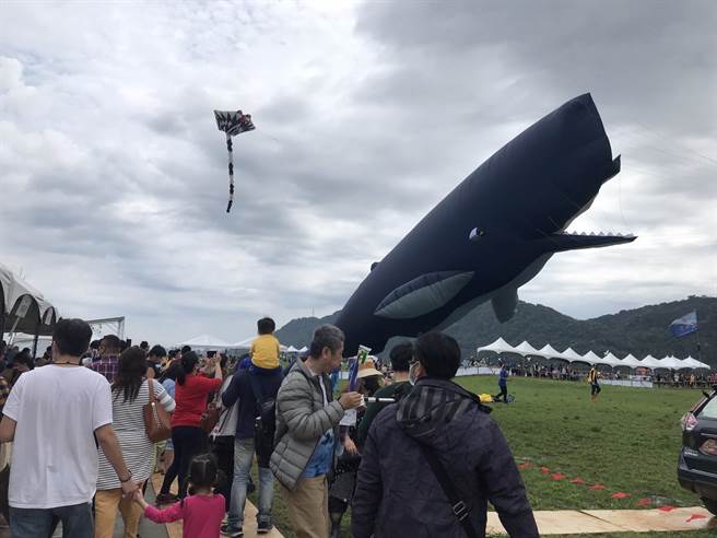 桃園國際風箏節「鯨奇之旅」正式活動將延期至4月9日至10日。(觀旅局提供／蔡依珍桃園傳真)