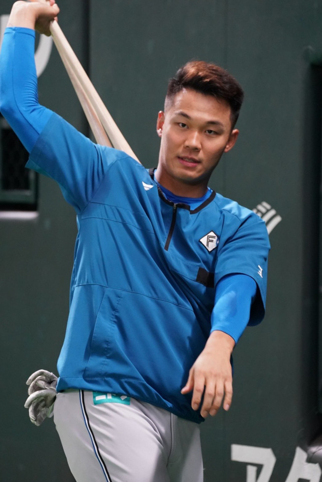 王柏融。（资料照，撷取自火腿队推特）