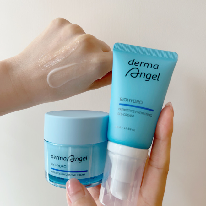 护妍天使益菌生保湿舒缓水凝露、益菌生保湿弹润轻乳霜推荐给有保溼需求的肌肤使用。（邱映慈摄）